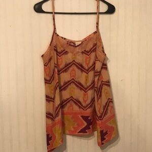Canyon River Blues Pink/purple/yellow Aztec Southwest Spaghetti strap tank top
